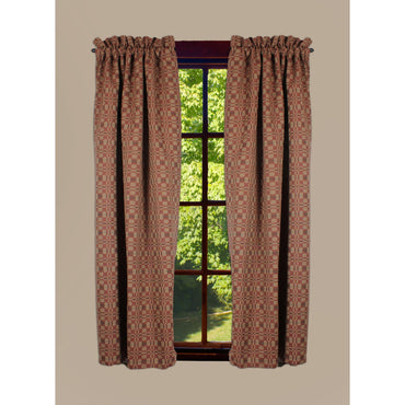 Kendall Jacquard Red 63 In Panels - Interiors by Elizabeth