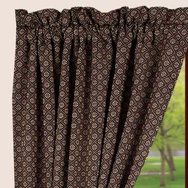Black Nutmeg Kingston Jacquard 63" Panels Lined - Interiors by Elizabeth