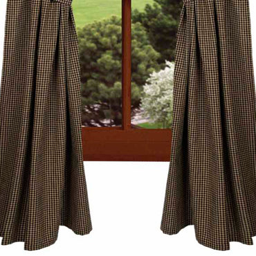Black Oat Newbury Gingham 63" Panels Lined - Interiors by Elizabeth