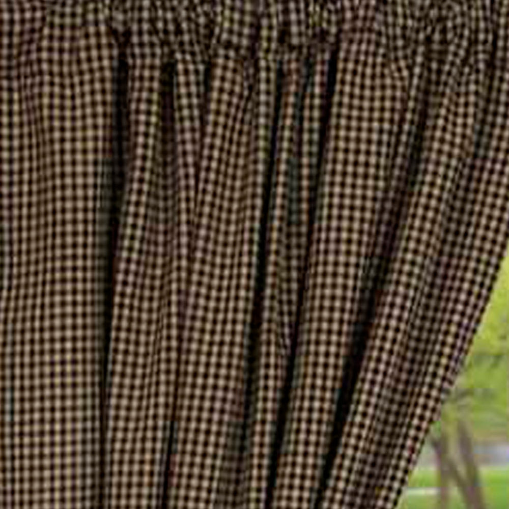 Black Oat Newbury Gingham 63" Panels Lined - Interiors by Elizabeth