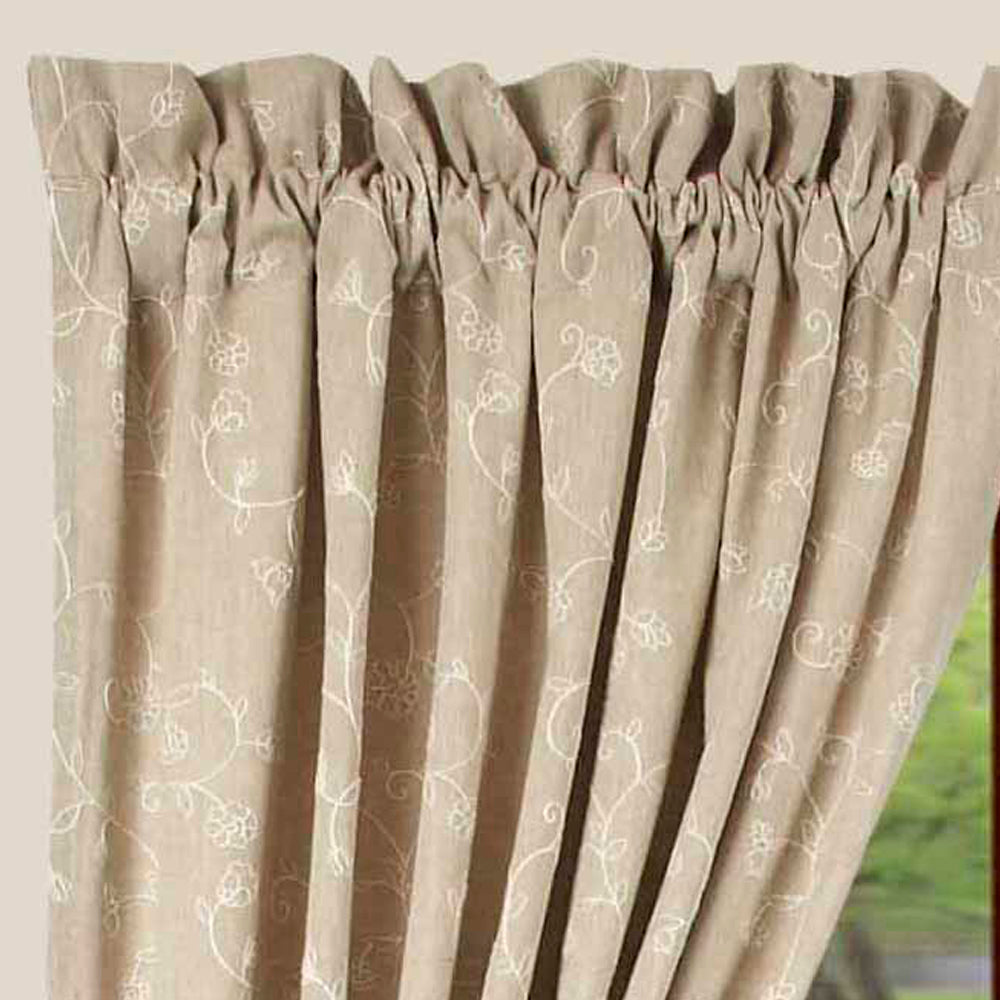 Taupe Candlewicking Taupe Drapery 86" Panels Lined - Interiors by Elizabeth
