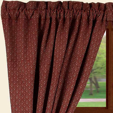 Barn Red Oat Philmont Jacquard Drapery 86" Panels Lined - Interiors by Elizabeth
