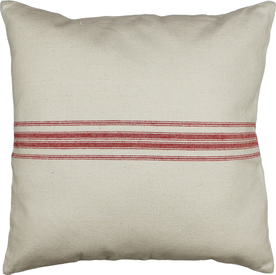 Red Grain Sack Cream,Red Pillow  - Interiors by Elizabeth