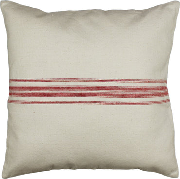 Red Grain Sack Cream,Red Pillow  - Interiors by Elizabeth