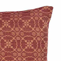 Thumbnail for Barn Red Tan Marshfield Jacquard Pillow Cover - Interiors by Elizabeth