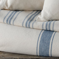 Thumbnail for Colonial Blue Cream Grain Sack Stripe Pillow Cover