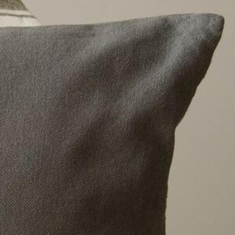 Grain Sack Stripe Cream Pewter Pillow Cover