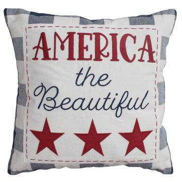 America the beautiful Pillow 14ƒ?�x14ƒ?� - Interiors by Elizabeth