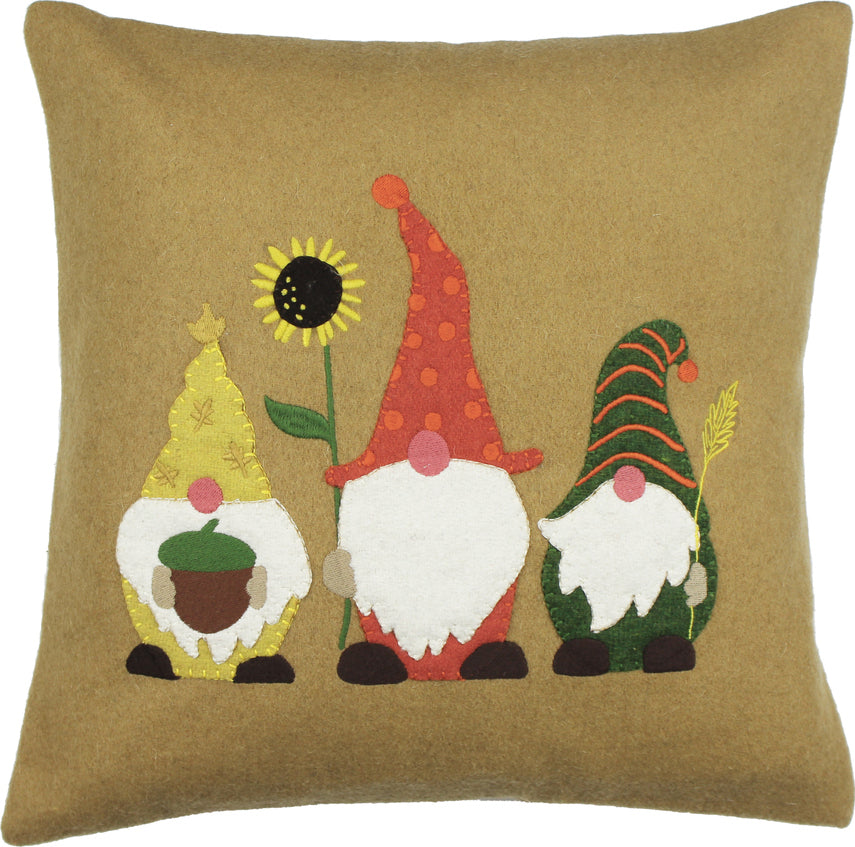 Fall Gnomes Gold Pillow  - Interiors by Elizabeth