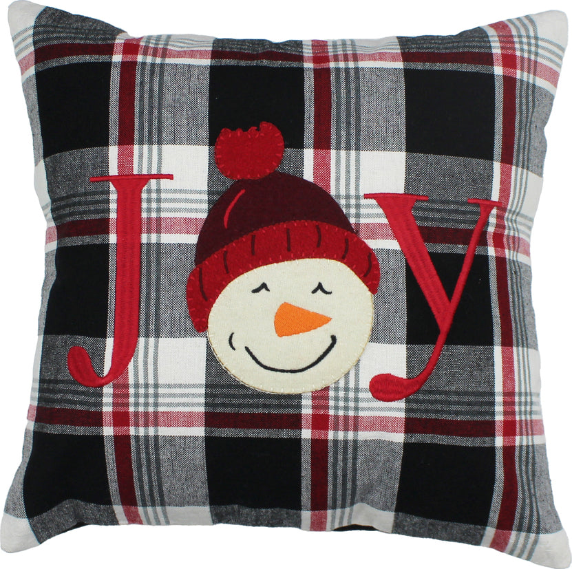 Winter Plaid Black, Red, Cream Pillow  - Interiors by Elizabeth