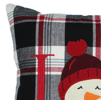 Thumbnail for Winter Plaid Black, Red, Cream Pillow PL043019