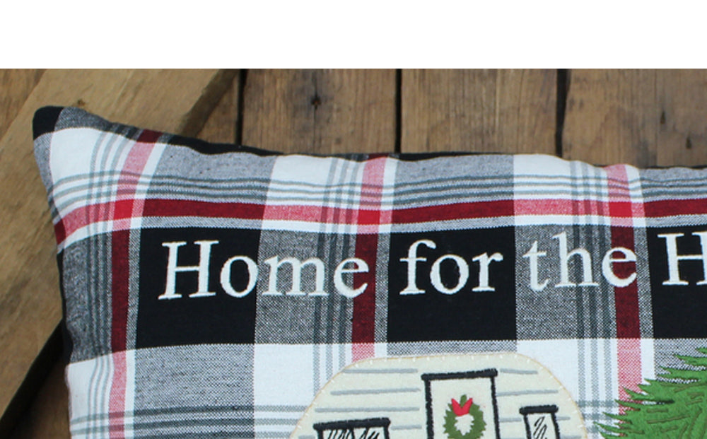 Winter Plaid Black, Red, Cream Pillow PL044020
