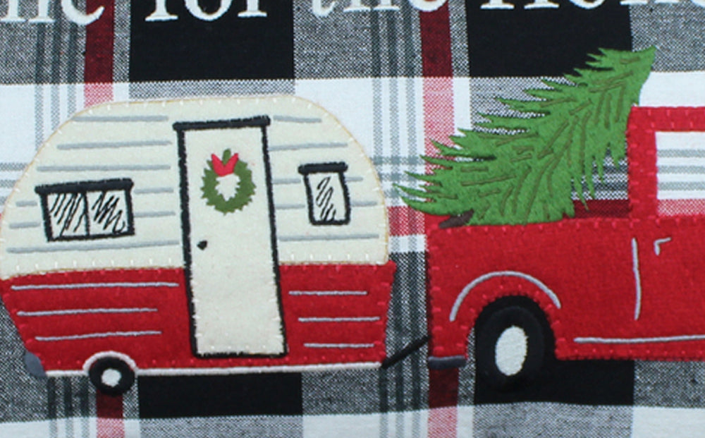 Winter Plaid Black, Red, Cream Pillow PL044020