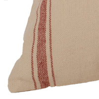 Thumbnail for Grain Sack Barn Red Grain Sack Stripe Barn Red Pillow - Interiors by Elizabeth