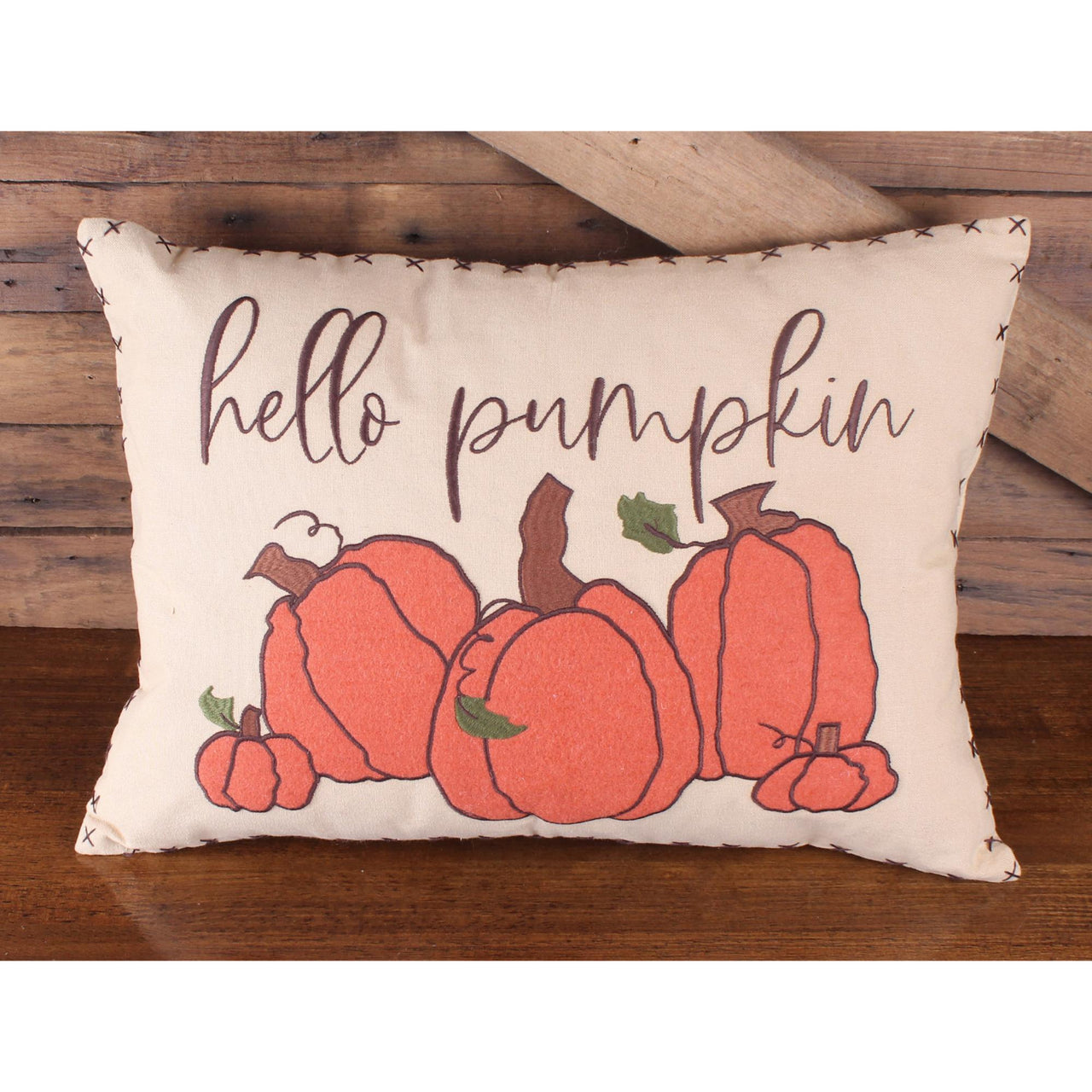F hello pumpkin pillow 14 Inx20 In - Interiors by Elizabeth