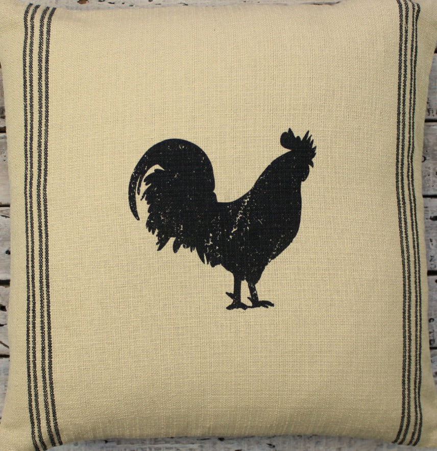 Farmhouse Rooster Oat Pillow - Interiors by Elizabeth