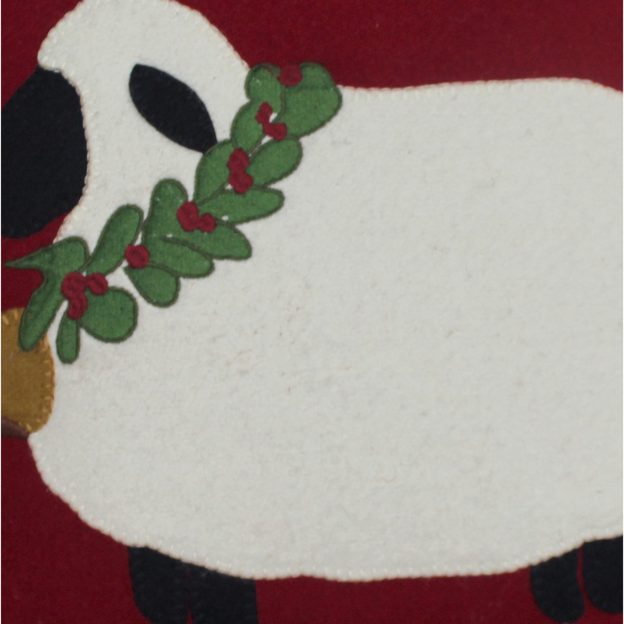 C Christmas Sheep Wool Felt Pillow 14 In PL784202