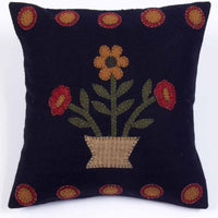 Thumbnail for Black-Mustard Blooms Pillow - Interiors by Elizabeth