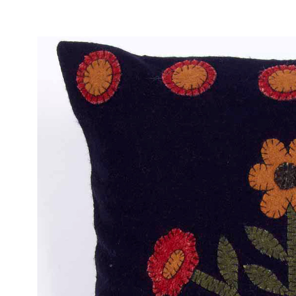 Black Mustard Blooms Pillow - Interiors by Elizabeth