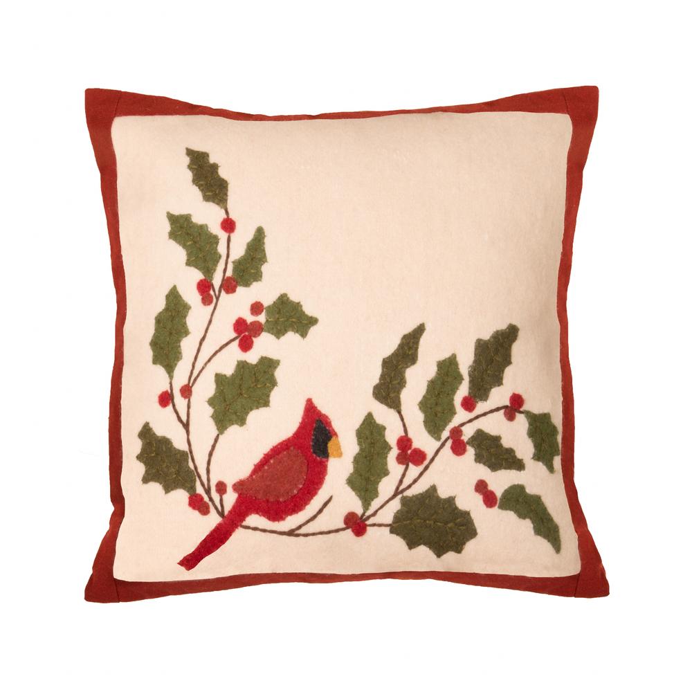 Cardinal Holly Pillow -  Interiors by Elizabeth