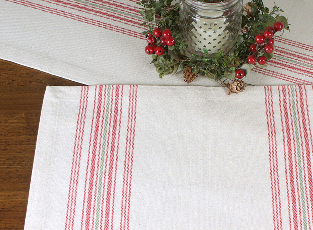 Holiday Grain Sack Cream, Red, Grn Placemat PM064019