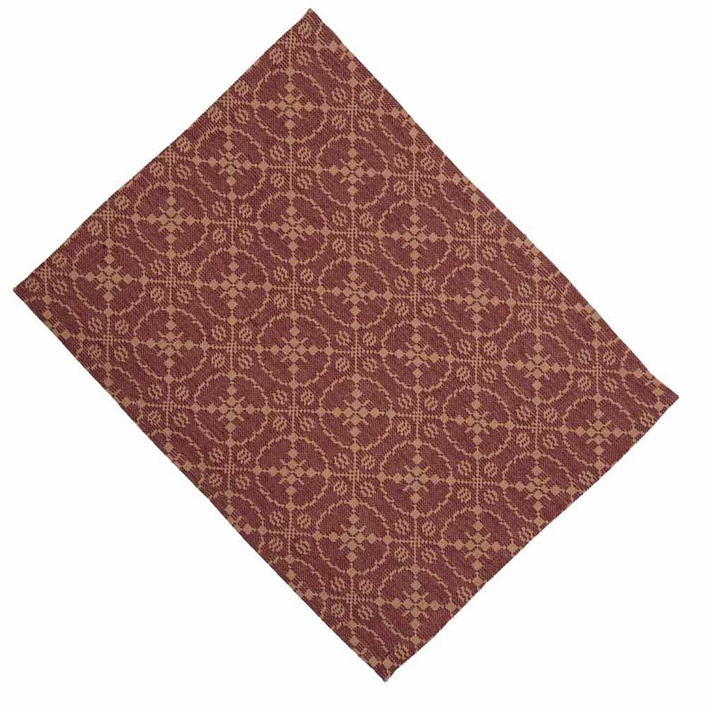 Barn Red-Tan Marshfield Jacquard Placemat - Set of Six - Interiors by Elizabeth