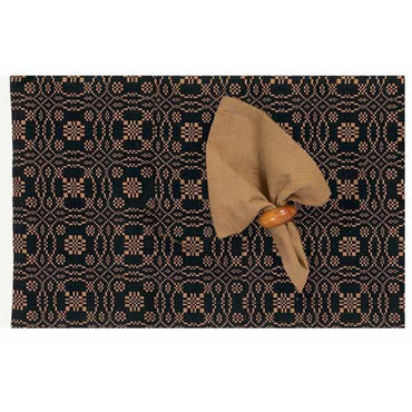 Black - Mustard Lover’???s Knot Jacquard Placemat - Set of Six - Interiors by Elizabeth