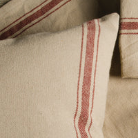 Thumbnail for Grain Sack Barn Red Grain Sack Stripe Barn Red Placemat Set Of Six - Interiors by Elizabeth