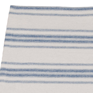 Colonial Blue Cream Grain Sack Stripe Placemat Set Of Six PM165014