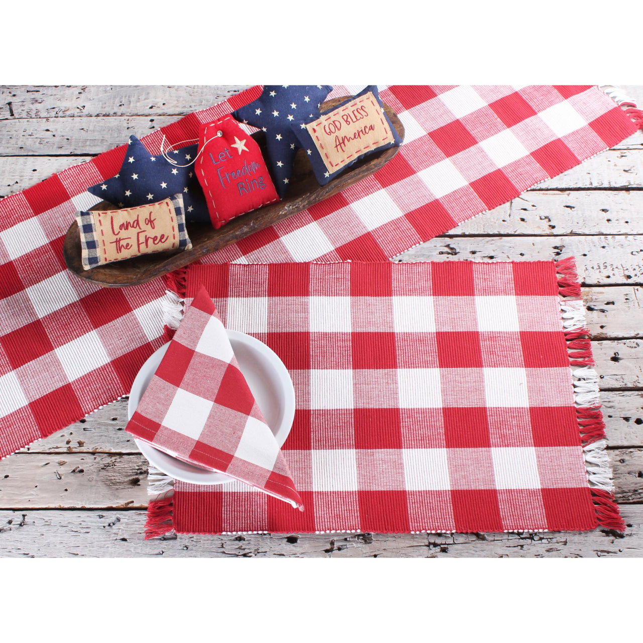 Buffalo Check Crimson Red Placemat - Interiors by Elizabeth