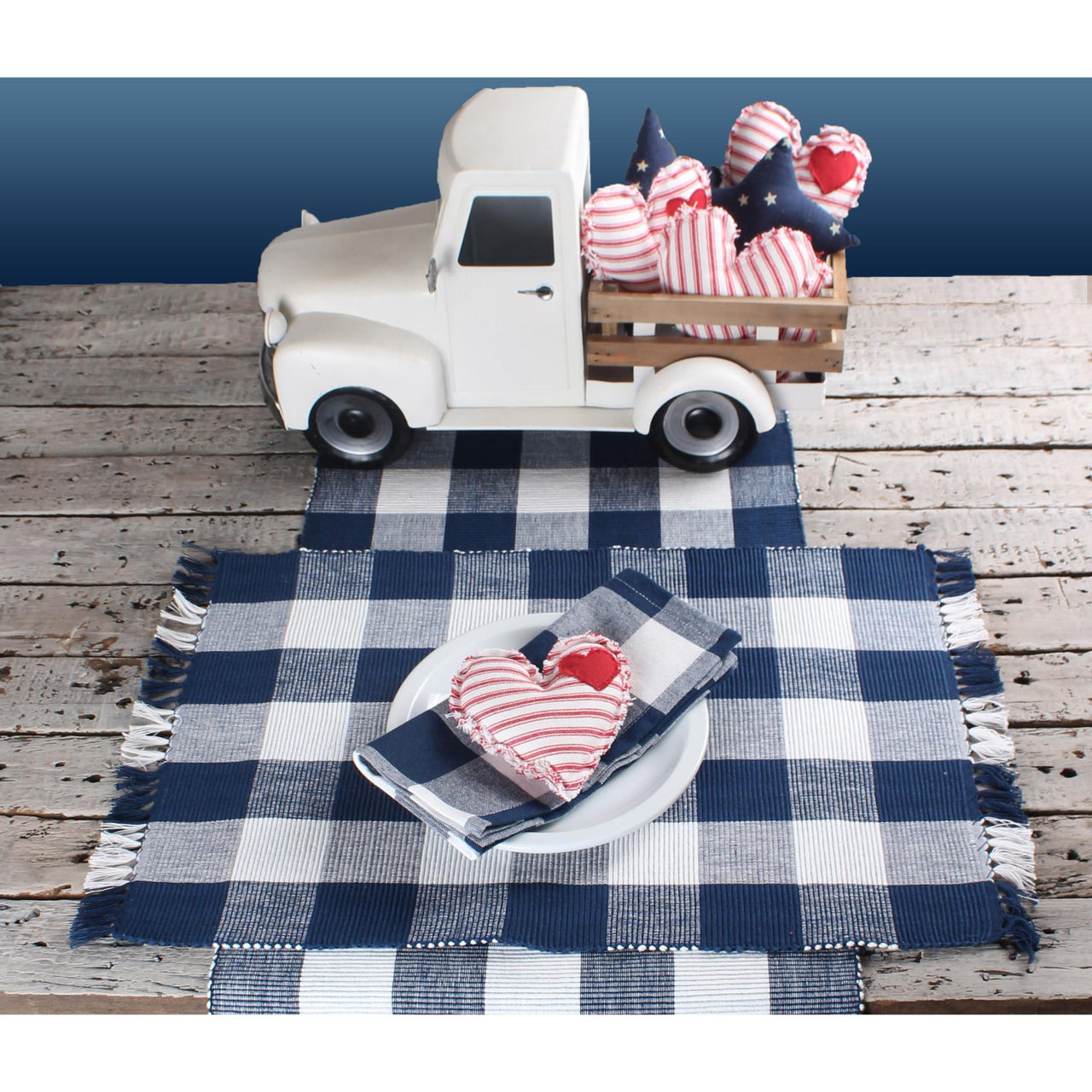 Buffalo Check Navy Blue Placemat - Interiors by Elizabeth