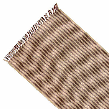 Barn Red Nutmeg York Ticking Placemat Set Of Six - Interiors by Elizabeth