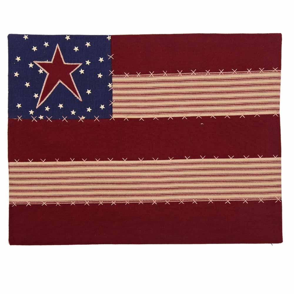 Nutmeg - Indigo - Barn Red Stars and Stripes Placemat - Set of Six - Interiors by Elizabeth