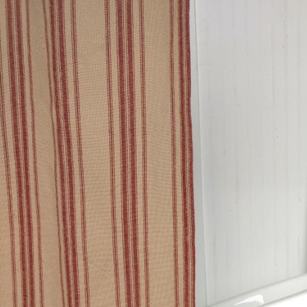 Oat Barn Red Grain Sack Stripe Shower Curtain