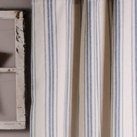 Thumbnail for Cream Colonial Blue Grain Sack Stripe Shower Curtain