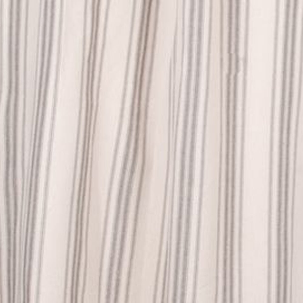 Grain Sack Stripe Pewter Cream Shower Curtain