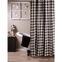 Thumbnail for Black-Buttermilk Buffalo Check Shower Curtain - Interiors by Elizabeth