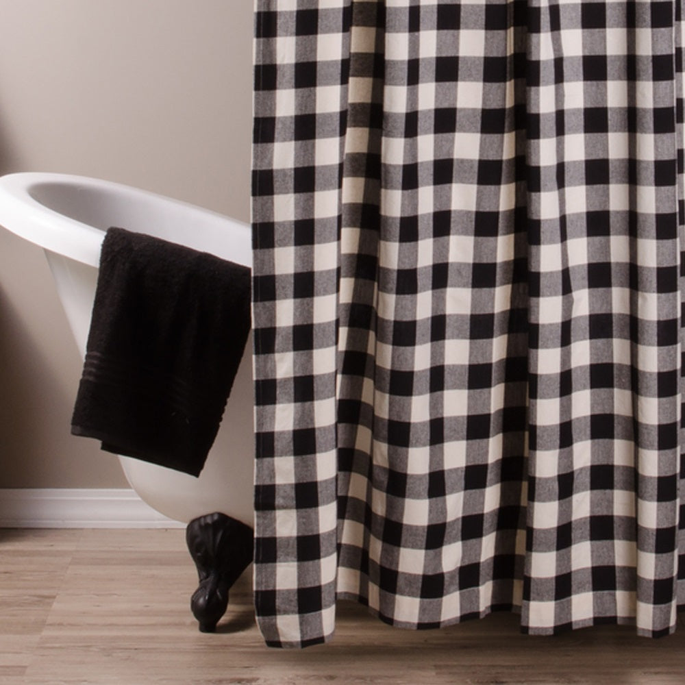 Black Buttermilk Buffalo Check Shower Curtain