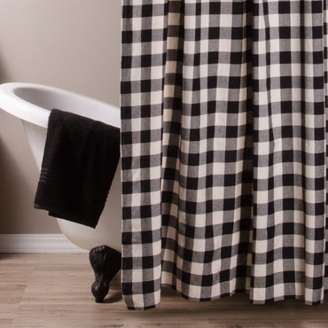 Black Buttermilk Buffalo Check Shower Curtain SC510011
