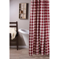 Thumbnail for Barn Red-Buttermilk Buffalo Check Shower Curtain - Interiors by Elizabeth