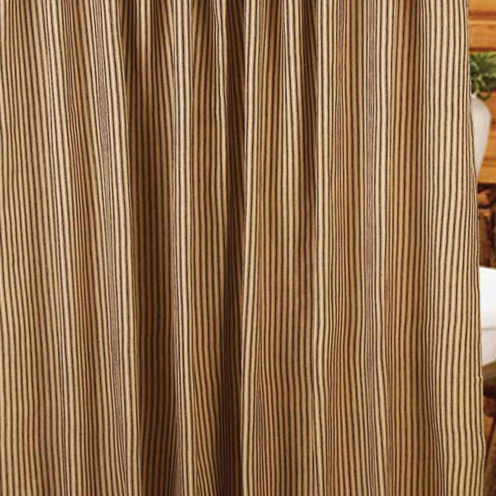 Black Nutmeg York Ticking Shower Curtain - Interiors by Elizabeth