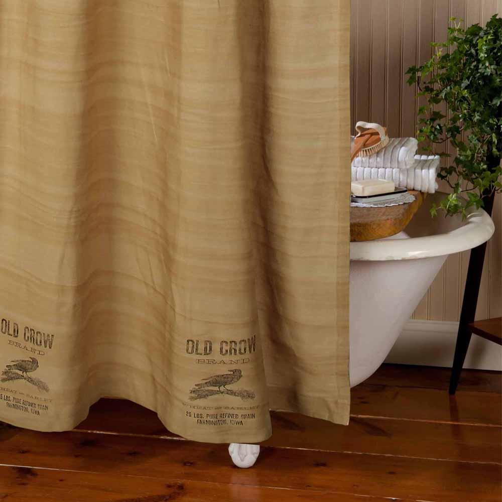 Tea Dyed Old Crow Shower Curtain - Interiors by Elizabeth