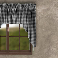 Thumbnail for Black-Nutmeg Heritage House Check Black Swag - Lined - Interiors by Elizabeth