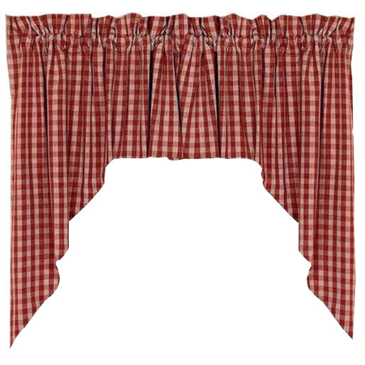 Barn Red Nutmeg Heritage House Check Barn Red Swag Lined - Interiors by Elizabeth