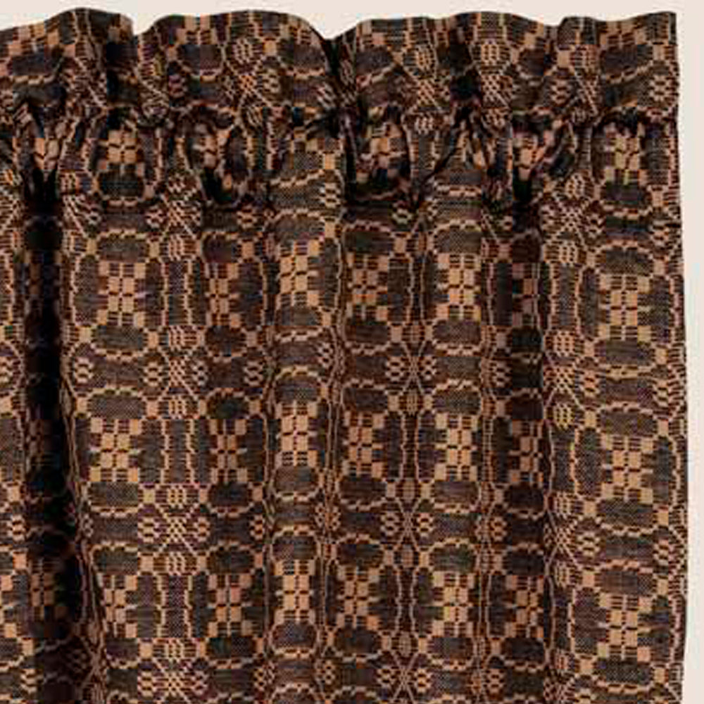 Black Tan Marshfield Jacquard Swag Lined - Interiors by Elizabeth