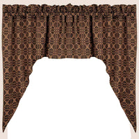 Thumbnail for Black Tan Marshfield Jacquard Swag Lined - Interiors by Elizabeth