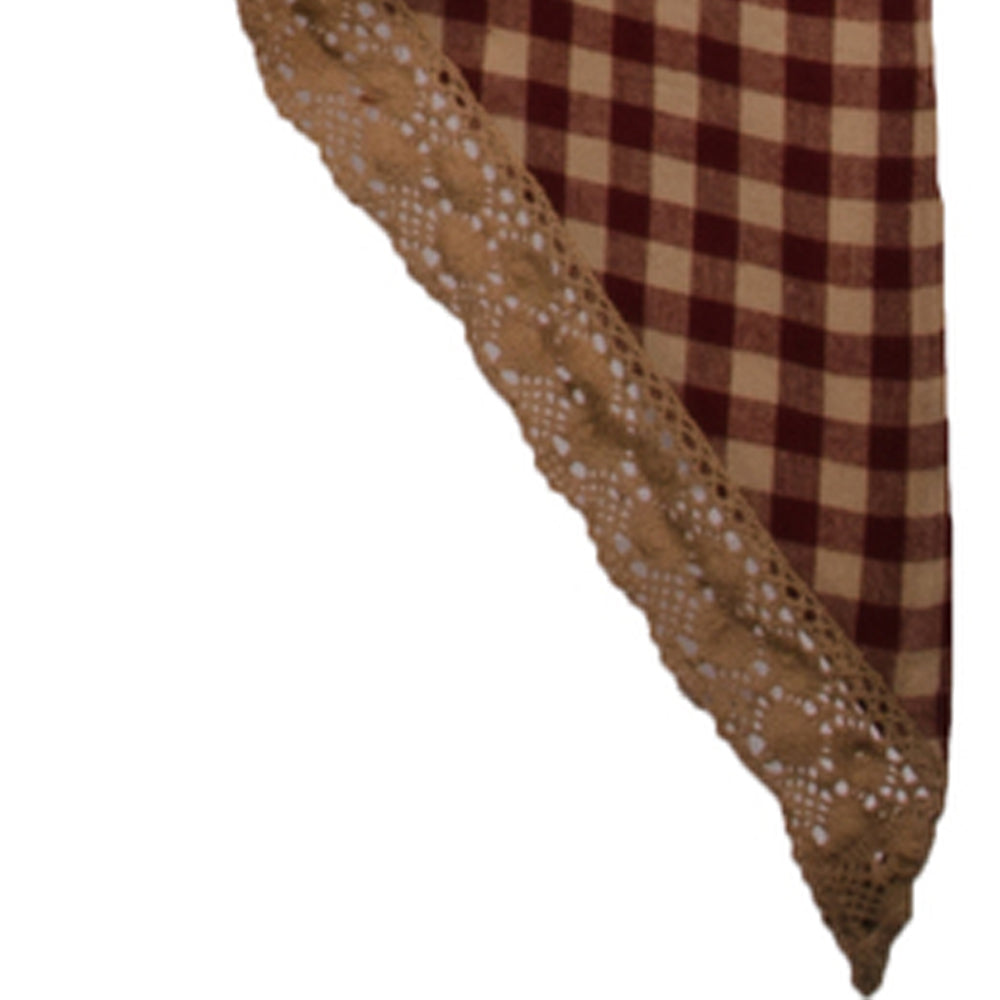 Barn Red Nutmeg Heritage House Lace Swag Lined - Interiors by Elizabeth