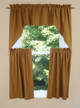 Primitive Ticking Mustard Mustard Swag  - Interiors by Elizabeth