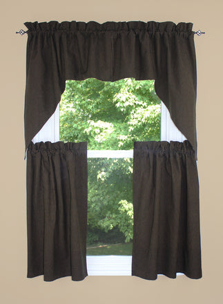 Primitive Ticking Black Black Swag  - Interiors by Elizabeth