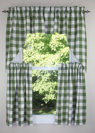 Buffalo Check Sage Sage Swag  - Interiors by Elizabeth